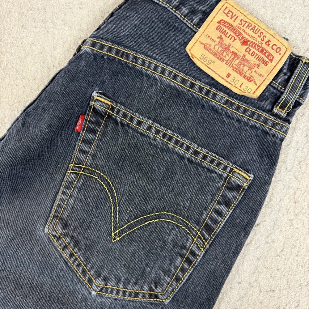 VTG Levis 569 Men 30x30 Loose Straight Fit Denim Jeans Blue Dark Wash Y2K Skater